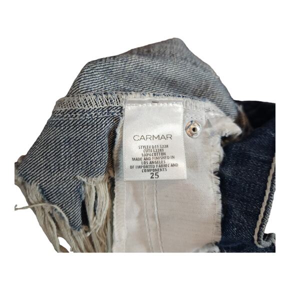 Carmar Collin Medium Wash Distressed Hi-rise Denim Cutoff Shorts Women's 25 NWT - Picture 5 of 6